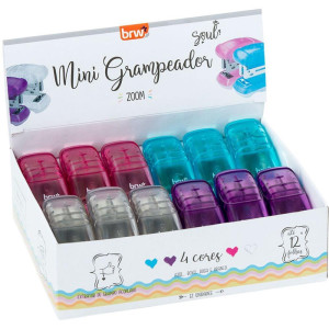 Grampeador Mini P/10fls 6cm Plast. Az/vm/am/vd-114612-42958