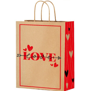 Sacola De Papel M 29x24x12cm Love Amor 04x25