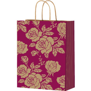 Sacola De Papel G 33x26x17cm Estampa Flores 04x25