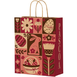 Sacola De Papel M 29x24x12 Pascoa Cherry 04x25