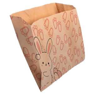 Saco Fundo Reto Kraft 18x13,5x5 Coelhinho Rosa 04x50