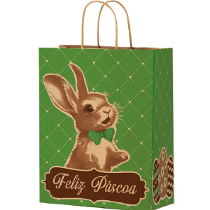 Sacola De Papel M 29x24x12 Pascoa Rabbit 04x25