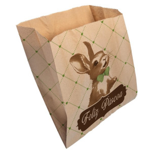 Saco Fundo Reto Kraft 18x13,5x5 Pascoa Rabbit 04x50