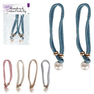 Abraçadeira De Cortina Com Pérola Grande 2 Peças