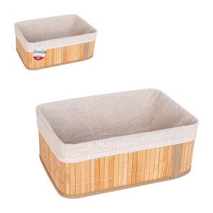 Cesta Retangular De Bambu 30 X 21 X 12 Cm