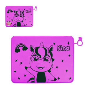 Descanso De Prato Infantil Formato Unicórnio Em Silicone