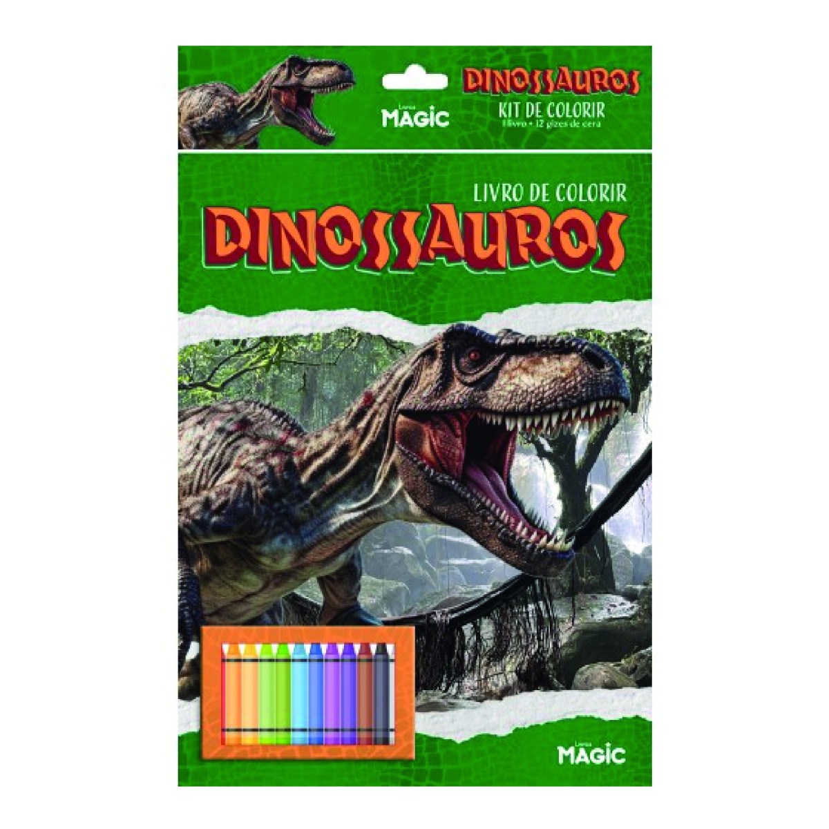 Dinossauros - Kit De Colorir Com Giz De Cera-9788557580626