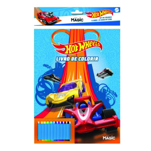 Hot Wheels - Kit De Colorir Com Giz De Cera