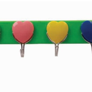 Cabideiro Adesivo Com 5 Ganchos Coloridos