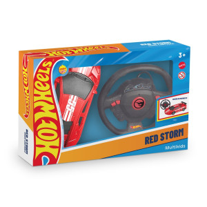 Carrinho R/c 1:24 Hot Wheels Red Storm - 4 Canais - Vermelho