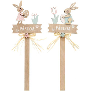 Decoracao De Pascoa Plaquinha C/coelho Pascoa Col.-120665-64359