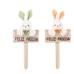 Decoracao De Pascoa Plaquinha Pelucia Feliz Pascoa-120666-61060