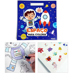 Livro Com Adesivos 100 Adesivos Espaco 28x28cm-120735-73340
