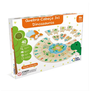 Q. Cabeca 3x1 Dinossauros - Madeira-792951