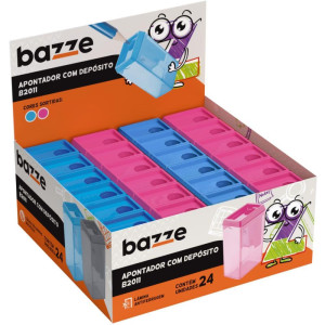 Apontador Com Deposito Bazze B2011 Rosa/azul-122300-39633
