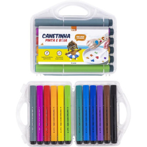 Caneta Hidrografica Pinta E Boia C/12 Unidades