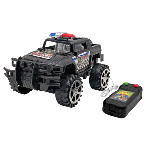 Carro Com Controle 3 Funções Modelo Road Police Com Fio 17 Cm