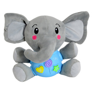Elefante De Pelúcia Com Som E Luz 23 Cm-844371-46750