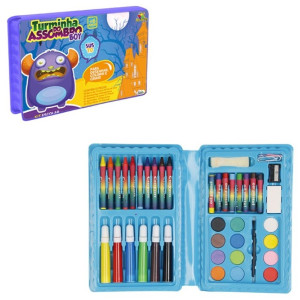 Kit Escolar Maleta Com 43 Peças Azul