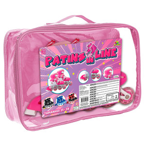 Patins Infantil Feminino Ajustável Tamanho 31 Ao 34