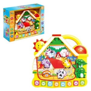 Piano Casinha Com Bichinhos E Luz 17 X 16 Cm