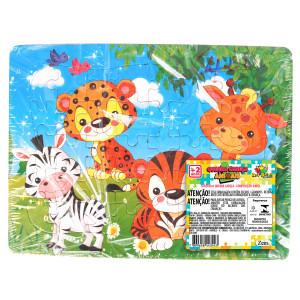 Quebra Cabeca Letras Numeros Animais 28x21 Cx:120-844425-23874