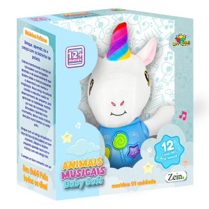 Unicornio Pelucia C/som E Luz 22cm Cx:006-844372-60859