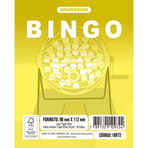 Bloco Para Bingo Amarelo 90x112mm 96 Folhas-122024-45699