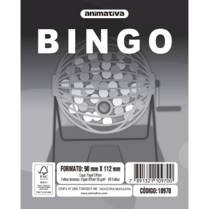 Bloco Para Bingo Cinza 90x112mm 96 Folhas-122022-91539
