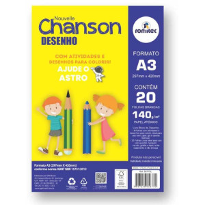 Bloco Para Educacao Artistica Livro Desenho A3 140g 20fls-115086-49088