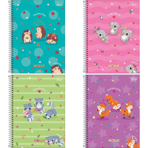 Caderno 16x1 Capa Dura Holly 256 Folhas