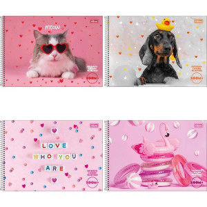 Caderno Desenho Milimetrado Zoom+ 96fls Feminino Espiral