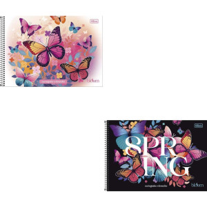 Caderno Desenho Univ Capa Dura Bloom 80fls. Espiral-121885-37579