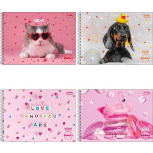 Caderno Desenho Univ Capa Dura Zoom+ 96fls Feminino Espiral-121919-73767