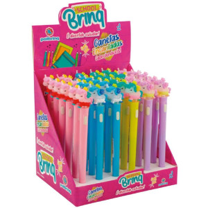 Caneta Esferografica Com Luz Unicornio