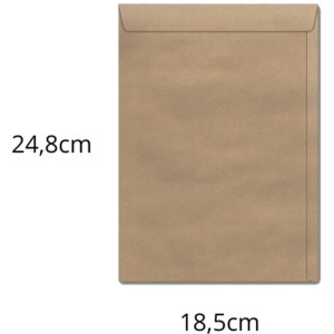 Envelope Saco Natural 185x248 80grs. Kn 24