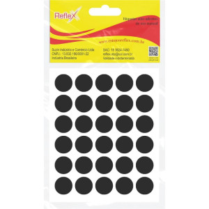 Etiqueta Redonda Preta 13mm. C/210 Etiquetas