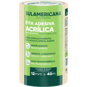 Fita Adesiva Polipropileno 12mmx40m Transp.-118990-16196