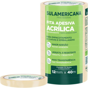 Fita Adesiva Polipropileno 12mmx40m Transp.-118990-44351