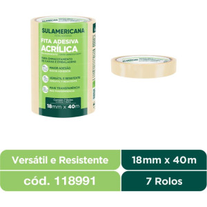 Fita Adesiva Polipropileno 18mmx40m Transp.-118991-73672