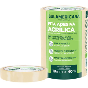 Fita Adesiva Polipropileno 18mmx40m Transp.