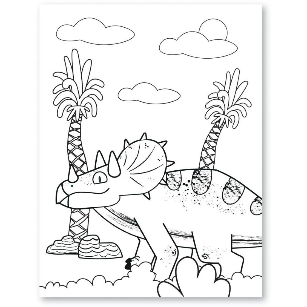 Livro Infantil Colorir Dino 12 Lapis+adesivos-119106-16287