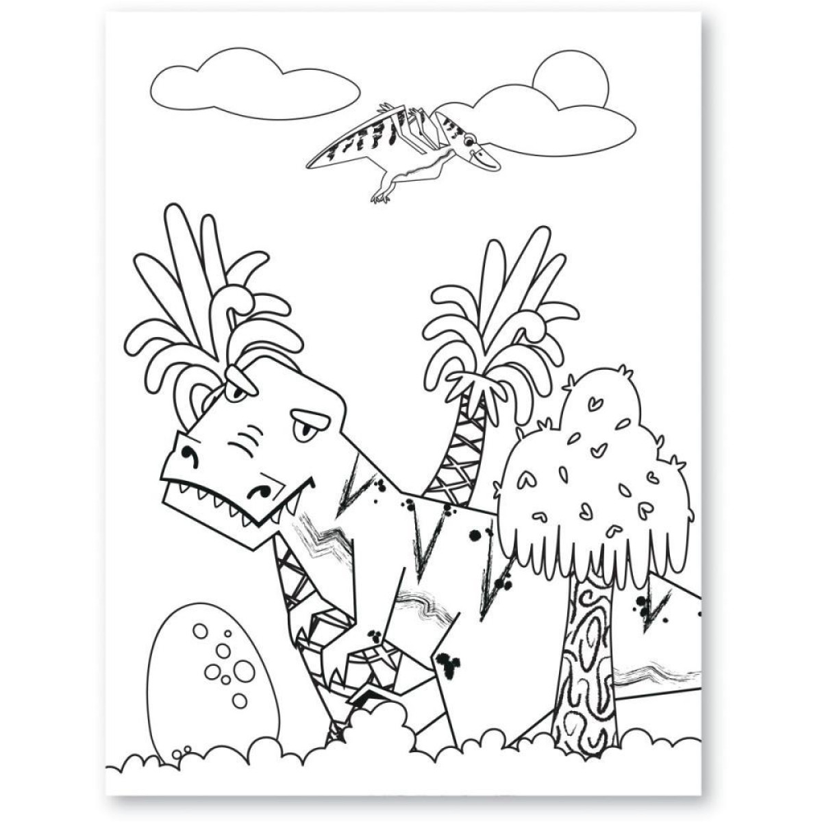 Livro Infantil Colorir Dino 12 Lapis+adesivos-119106-42609