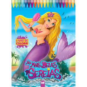 Livro Infantil Colorir Gigante Sereias 10pg 27x36cm-121760-62835