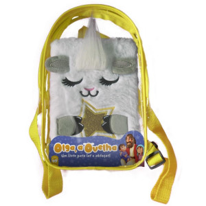 Livro Infantil Ilustrado Pelucia C/mochila Ovelha 19x30