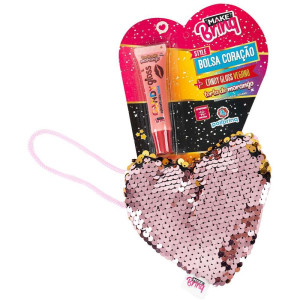 Maquiagem E Beleza Infantil Make Brinq Bolsa Coracao+gloss