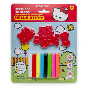 Massa Para Modelar Criativa Hello Kitty + 3 Moldes
