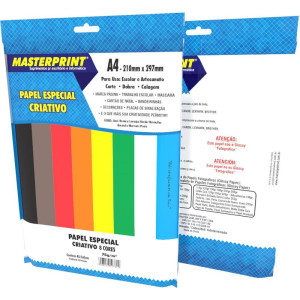 Papel A4 Color Criativo 8 Cores 75g.