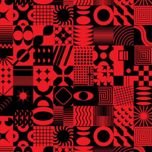 Papel Presente Bobina Couche 60cm. Mod.310 Abstrato Vermelh-121087-34313