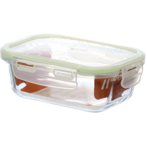 Pote De Vidro Hermetico Retangular 400ml.